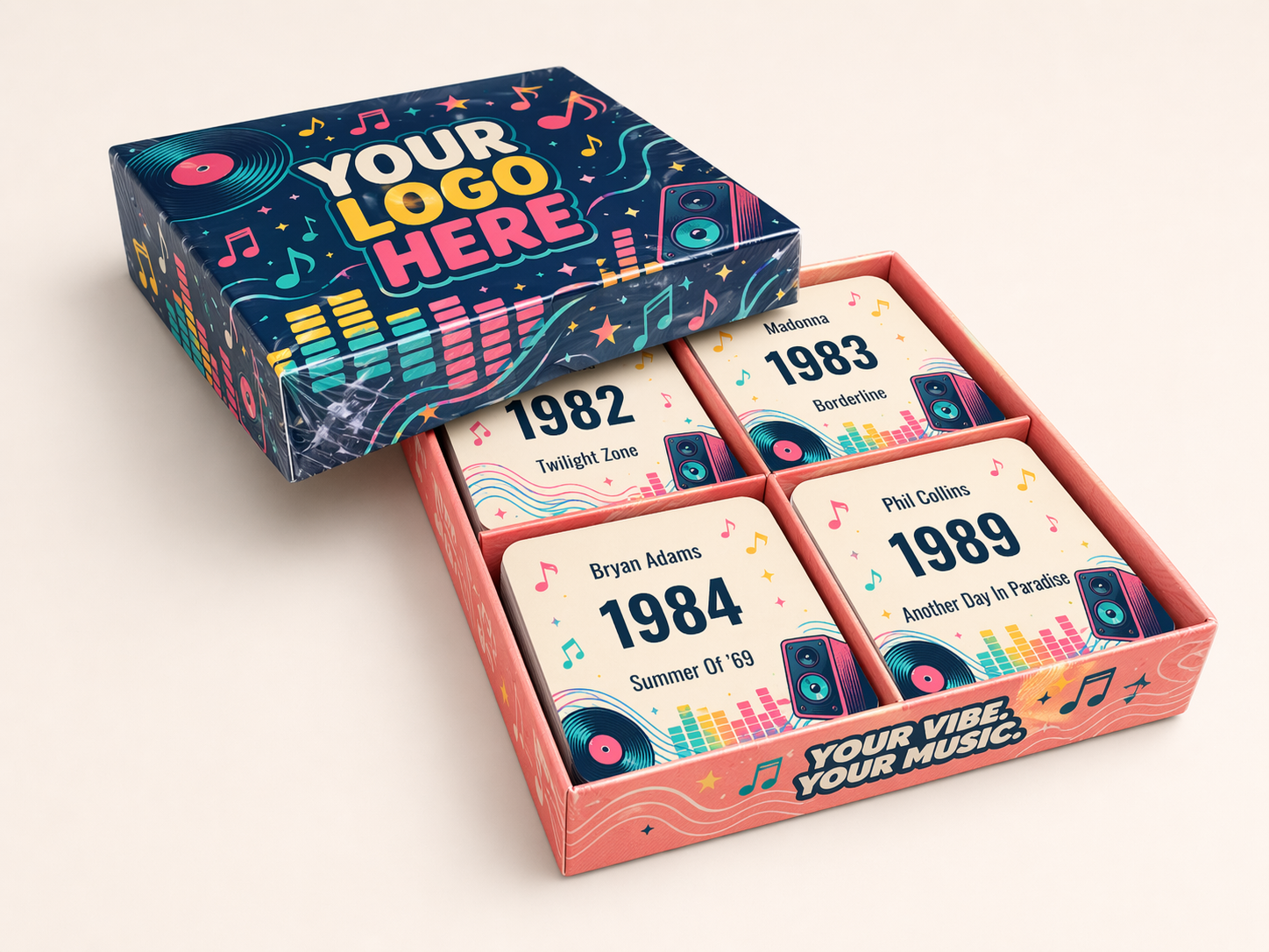 QRSong! profilert boks med 192 kort